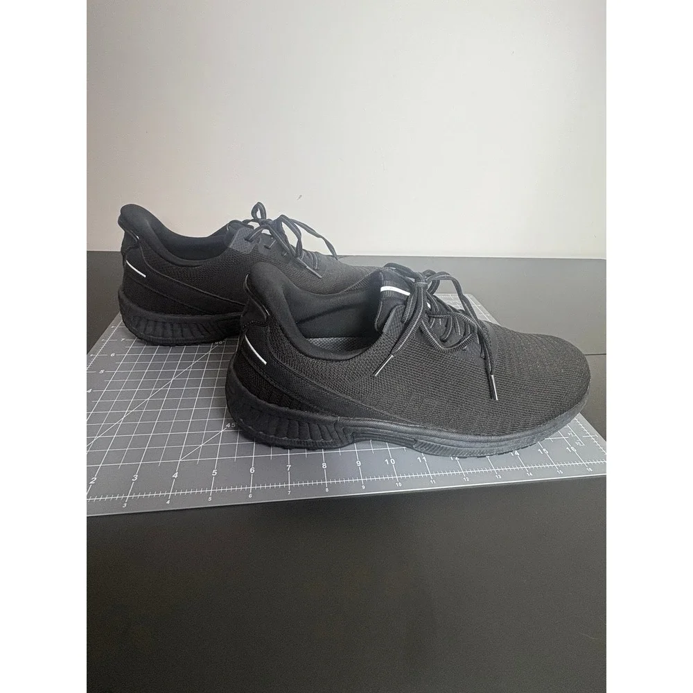 Orthofeet Womens Black Knit Athletic Walking Shoes Sneakers Comfort Support